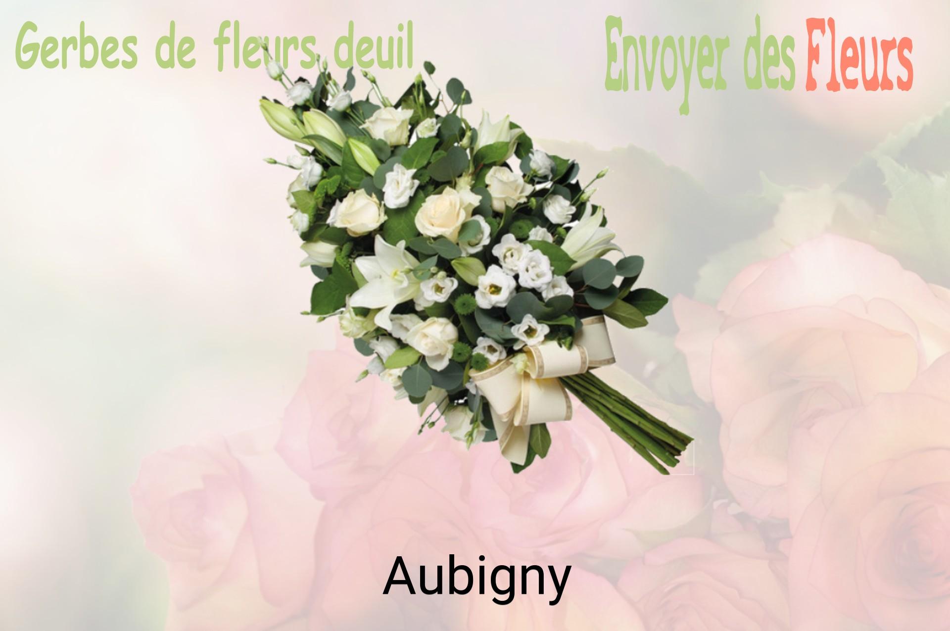 Gerbe de fleurs de deuil livrée à Aubigny